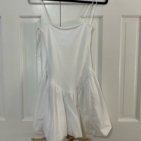 Zara Poplin Balloon Ribbed Dress - Picture 2 of 5